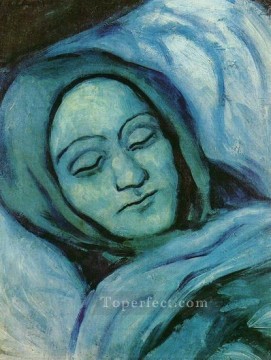 パブロ・ピカソ Painting - 死んだ女の頭 1902年 パブロ・ピカソ